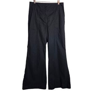 Maeve by Anthropologie Naomi Wide Leg Flare Pants Black Size 14